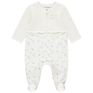 Dors-bien en coton imprimé plumes pour bébé fille 