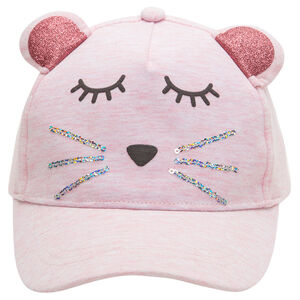 Casquette en jersey avec oreilles pailletées et sequins 