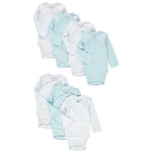 Lot de 7 bodies unis manches longues en coton bio 