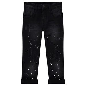 Jeans used avec effet taches de peinture 