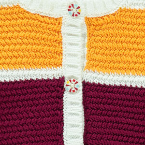 Gilet rayé en point fantaisie  