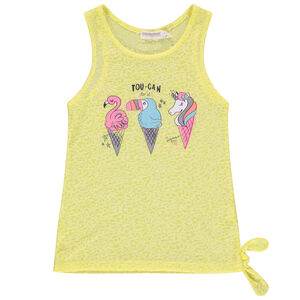 Débardeur en maille côtelée à prints fantaisie 