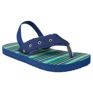 Tongs à rayures et lanière élastiquée 