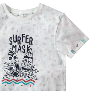 Junior - T-shirt manches courtes en jersey à imprimé tribal en envers 