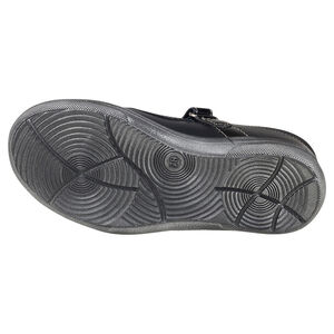 Babies noires en cuir à paillettes et rivet 