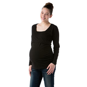 Tee-shirt de grossesse et d'allaitement manches longues uni 