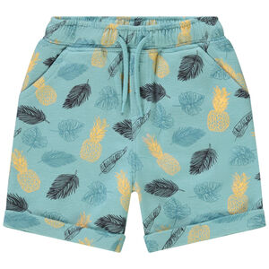 Bermuda en molleton imprimé feuilles/ananas pour bébé garçon 