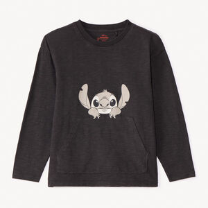 T-shirt manches longues à poche Stitch Disney garçon 