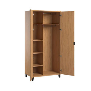 Armoire Simple 2 portes - Bois / Noir 