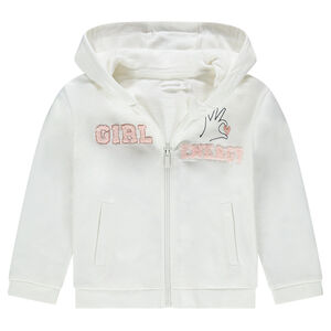 Junior - Gilet à capuche en molleton zippé avec motif fantaisie 