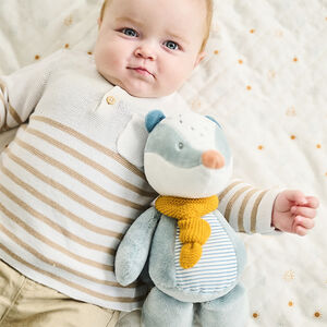 Peluche blaireau Félix - Vieux bleu - 32cm 