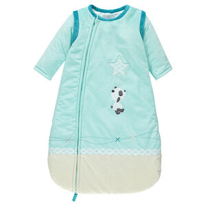 Turbulette en velours à manches amovibles avec panda brodé 