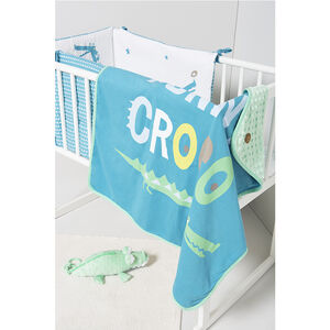 Couverture en jersey et sherpa print crocodile 