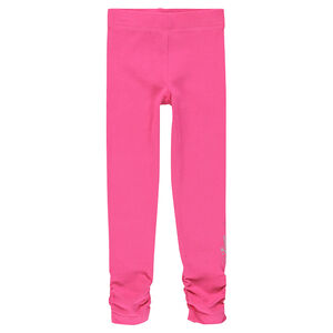 Legging fushia avec jeu de plis et print fantaisie 