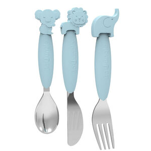 Set de couverts cuillère-fourchette-couteau silicone Bleu  