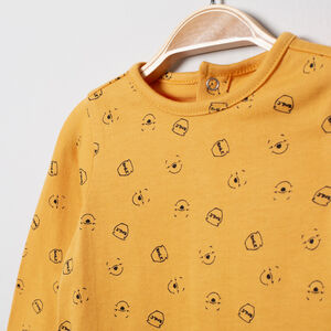 T-shirt manches longues en coton bio imprimé all-over 