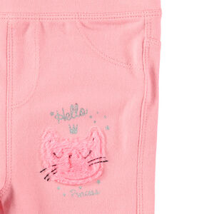 Jegging rose uni avec chat en sherpa 