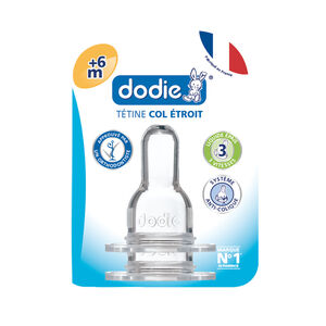 Lot de 2 tétines col étroit débit 3 liquide épais 