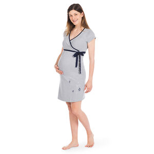 Chemise de nuit de grossesse et d'allaitement avec étoiles printées 