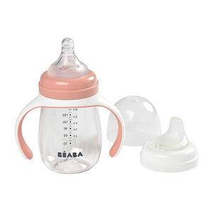 Biberon d'apprentissage 2 en 1 210 ml - Old Pink 
