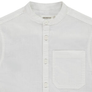Chemise manches courtes uni à col mao garçon 