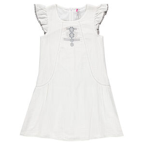 Robe en toile fantaisie brodée 