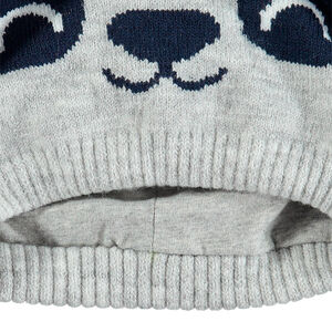 Bonnet en tricot doublé jersyea vec oreilles en relief 