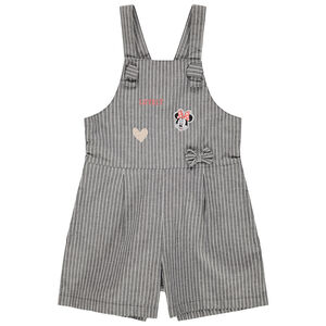 Salopette courte à rayures verticales détails Minnie Disney 