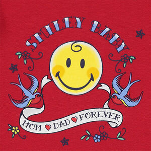 Ensemble tunique volantée print Smiley et legging imprimé all-over 