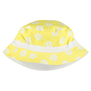 Bob réversible en coton rayé / uni à motif printé 