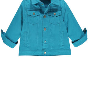 Veste en toile unie avec poches pressionnées 