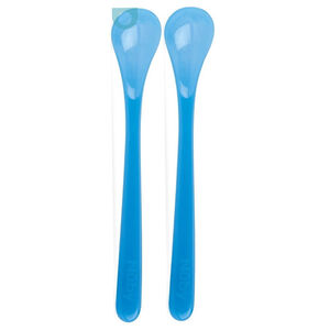 Lot de 2 cuillères thermosensibles avec poignée longue 6M+ Bleu 