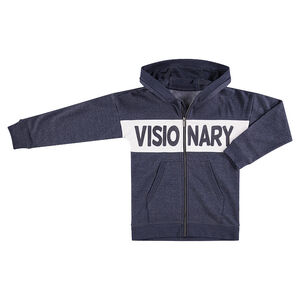 Junior - Gilet à capuche en molleton zippé avec bande contrastée 