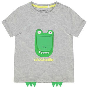 T-shirt manches courtes en coton bio à animal printé 