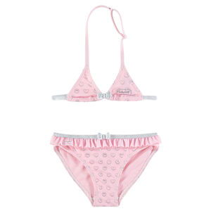 Maillot de bain 2 pièces rose avec Smiley printé all-over 