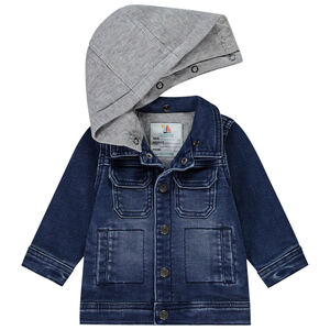 Veste worker bi-matière à capuche amovible pour bébé garçon 