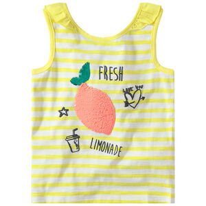 Débardeur en jersey rayé avec fruit en sequins magiques  