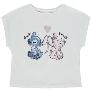 T-shirt manches courtes print Stitch & Angel Disney fille 