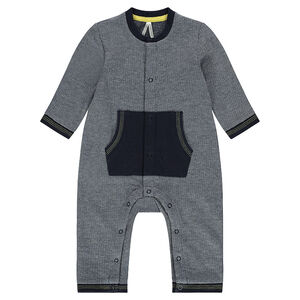 Combinaison longue en molleton twisté avec poches forme kangourou 