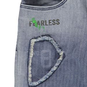 Bermuda en jeans effet used avec ceinture amovible 