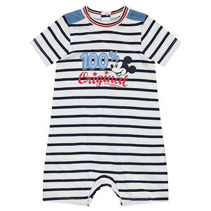 Combinaison courte rayée avec Mickey Disney printé  