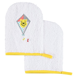Set de 2 gants de toilette en éponge Disney motif Winnie l'Ourson 