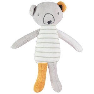 Peluche forme ourson à rayures et détails brodés 