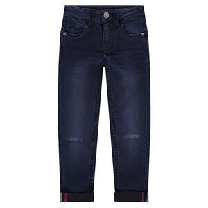 Junior - Jeans effet used et crinkle coupe skinny 