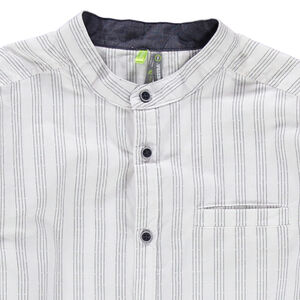 Junior - Chemise manches longues col mao à rayures verticales 