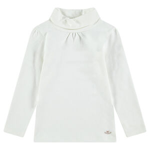 Junior - Sous-pull uni à col roulé avec logo printé 
