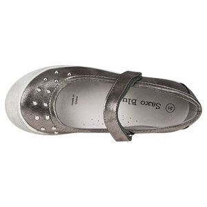 Babies argentées à scratch et rivets 