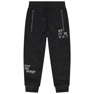 Pantalon de jogging en molleton fantaisie avec zips et messages printés 