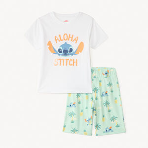 Set de pyjama court 2 pièces t-shirt + short Stitch Disney garçon 