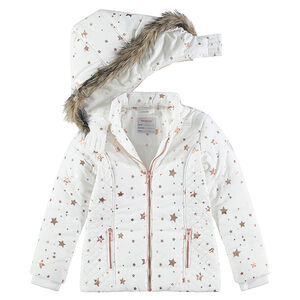 Junior - Doudoune matelassée avec doublure sherpa et capuche amovible 